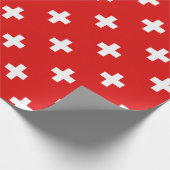 Papier Cadeau Motif croisé suisse rouge et blanc (Coin)