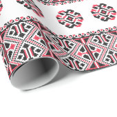 Papier Cadeau Motif croix rouge et noir original (Coin rond)