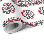 Papier Cadeau Motif croix rouge&noir (Coin rond)