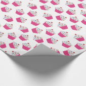 Papier Cadeau Motif Cupcake rose clair au dessert (Coin)