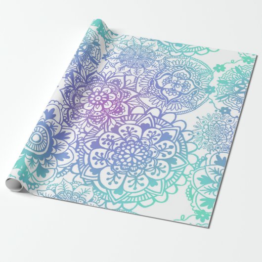 Papier Cadeau Motif Cute Pastel Mandala (Déroulé)