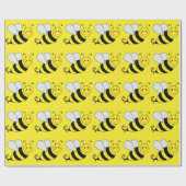 Papier Cadeau Motif d'abeilles mignonne (Plat)