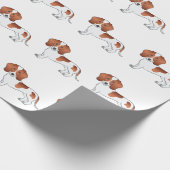 Papier Cadeau Motif Dachshund de dessin de Chien à carreaux roug (Coin)