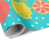 Papier Cadeau motif d'agrumes (Coin rond)