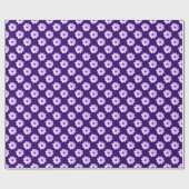 Papier Cadeau Motif Dahlia - Violet Profond (Plat)