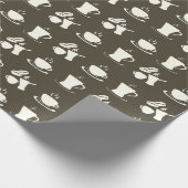 Papier Cadeau Motif d'amants de café sur le brun (Coin)