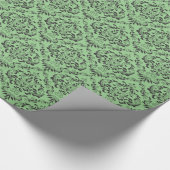 Papier Cadeau Motif Damas vert noir (Coin)