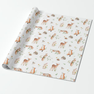 Papier Cadeau Motif d'amis animaux de bois mignon