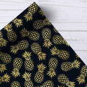 Papier Cadeau Motif d'ananas bleu marine