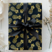 Papier Cadeau Motif d'ananas bleu marine