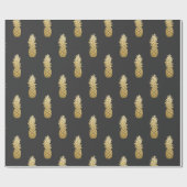 Papier Cadeau Motif d'ananas Gold Faux Foil (Plat)