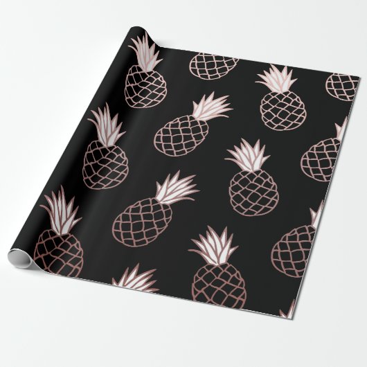 Papier Cadeau Motif d'ananas mignon (Déroulé)