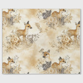 Papier Cadeau Motif d'animal de faon de forêt (Plat)