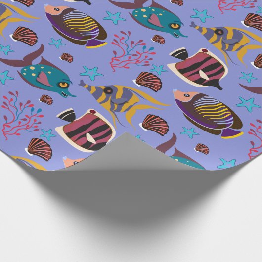 Papier Cadeau Motif d'animaux aquatiques | vie sous-marine en me (Coin)