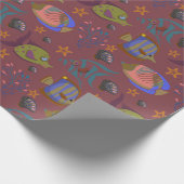 Papier Cadeau Motif d'animaux aquatiques | vie sous-marine en me (Coin)