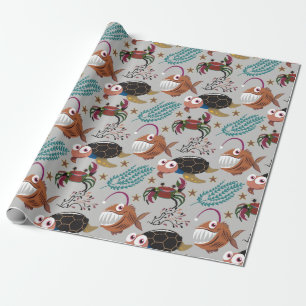 Papier Cadeau Motif d'animaux aquatiques vie sous-marine en me