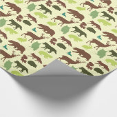 Papier Cadeau Motif d'animaux de forêt (Coin)
