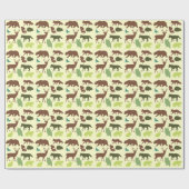 Papier Cadeau Motif d'animaux de forêt (Plat)