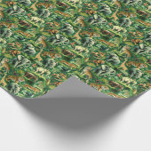 Papier Cadeau Motif d'animaux de la jungle vintage (Coin)
