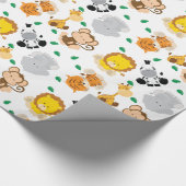 Papier Cadeau Motif d'animaux de safari de bébé (Coin)