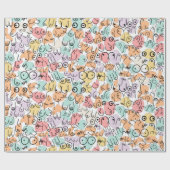 Papier Cadeau Motif d'anniversaire coloré (Plat)