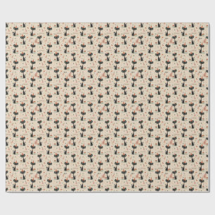 Papier Cadeau Motif d'anniversaire de chat atomique du milie