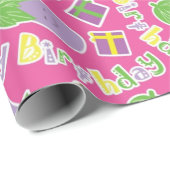 Papier Cadeau Motif d'anniversaire de l'auberge (Coin rond)