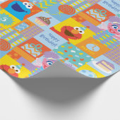 Papier Cadeau Motif d'anniversaire Elmo, Abby et Cookie Monster (Coin)