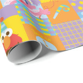 Papier Cadeau Motif d'anniversaire Elmo, Abby et Cookie Monster (Coin rond)