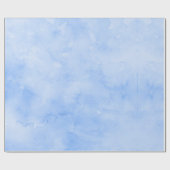 Papier Cadeau Motif d'aquarelle abstrait bleu clair minimaliste (Plat)