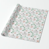 Papier Cadeau Motif d'aquarelle blanche Citrouilles (Déroulé)