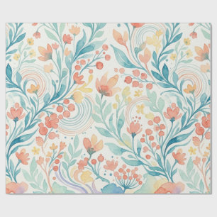 Papier Cadeau Motif d'aquarelle botanique 2026