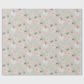 Papier Cadeau Motif d'aquarelle Citrouille blanc (Plat)