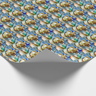 Papier Cadeau Motif d'aquarelle Collage de tasses à café