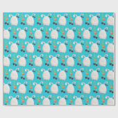 Papier Cadeau Motif d'aquarelle couleur turquoise Bunny (Plat)