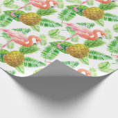 Papier Cadeau Motif d'aquarelle de jardin tropical (Coin)