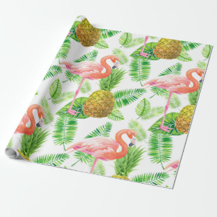 Papier Cadeau Motif d'aquarelle de jardin tropical