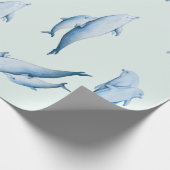 Papier Cadeau Motif d'aquarelle des dauphins (Coin)