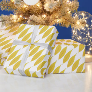 Papier Cadeau Motif d'aquarelle des feuilles de automne jaunes