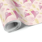 Papier Cadeau Motif D'Aquarelle D'Or Et De Broussaillage De Coeu (Coin rond)