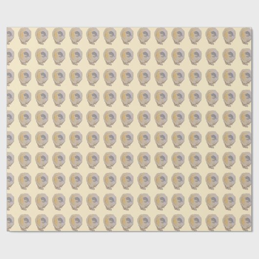 Papier Cadeau Motif d'aquarelle Golden Oyster (Plat)