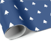 Papier Cadeau Motif d'aquarelle Indigo Winter White Tree (Coin rond)