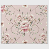 Papier Cadeau Motif d'aquarelle Ivory Elegance (Plat)