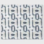 Papier Cadeau Motif d'aquarelle marbré d'or bleu (Plat)