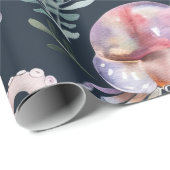 Papier Cadeau Motif d'aquarelle nautique : Coral Reef Delties (Coin rond)