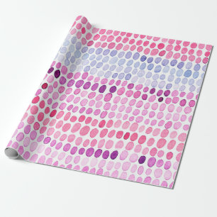 Papier Cadeau Motif d'aquarelle rayée transparente. Rose et gris