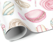 Papier Cadeau Motif d'aquarelle rose doux (Coin rond)