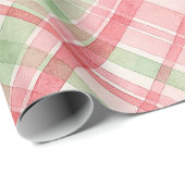 Papier Cadeau Motif d'aquarelle rose rouge rose classique (Coin rond)