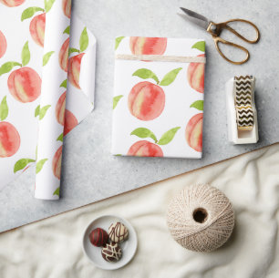 Papier Cadeau Motif d'aquarelle Sweet Peach 