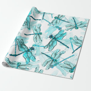 Papier Cadeau Motif d'aquarelle transparente avec élégante libel